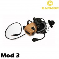 M32h Mod3 Team Wendy Model Headset Tactical Hearing Protection Ear-muff Coyote Brown Earmor (ea-m32h-cb-tw-mod3)