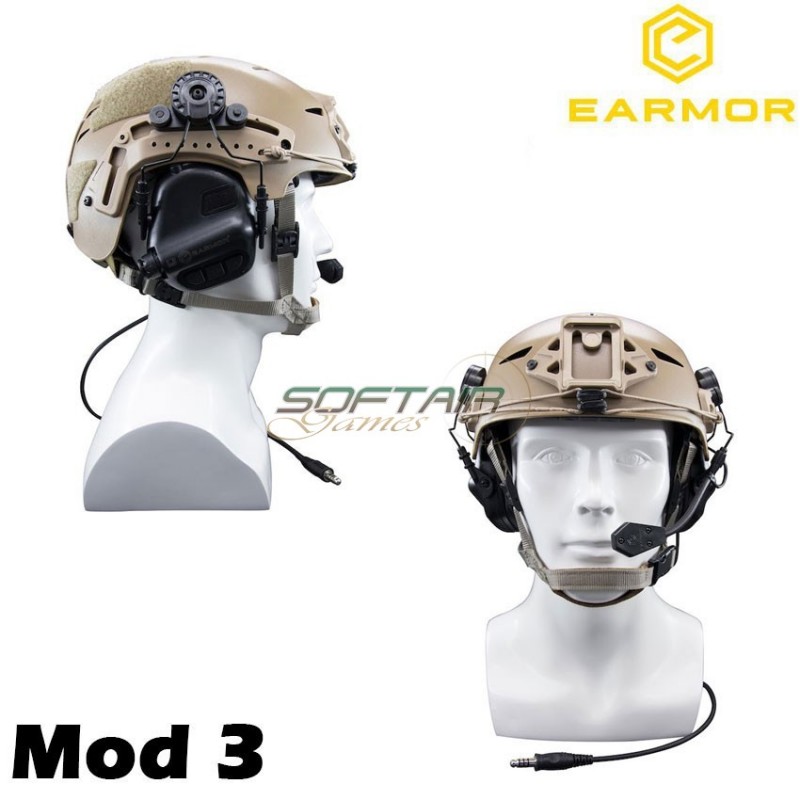 M32h Mod3 Team Wendy Model Headset Tactical Hearing Protection Ear-muff Coyote Brown Earmor (ea-m32h-cb-tw-mod3)