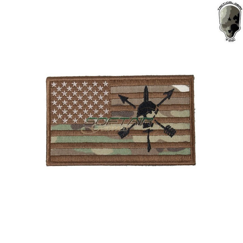Patch Ricamata Usa Skull Flag Multicam Tmc (tmc-2887-mc)