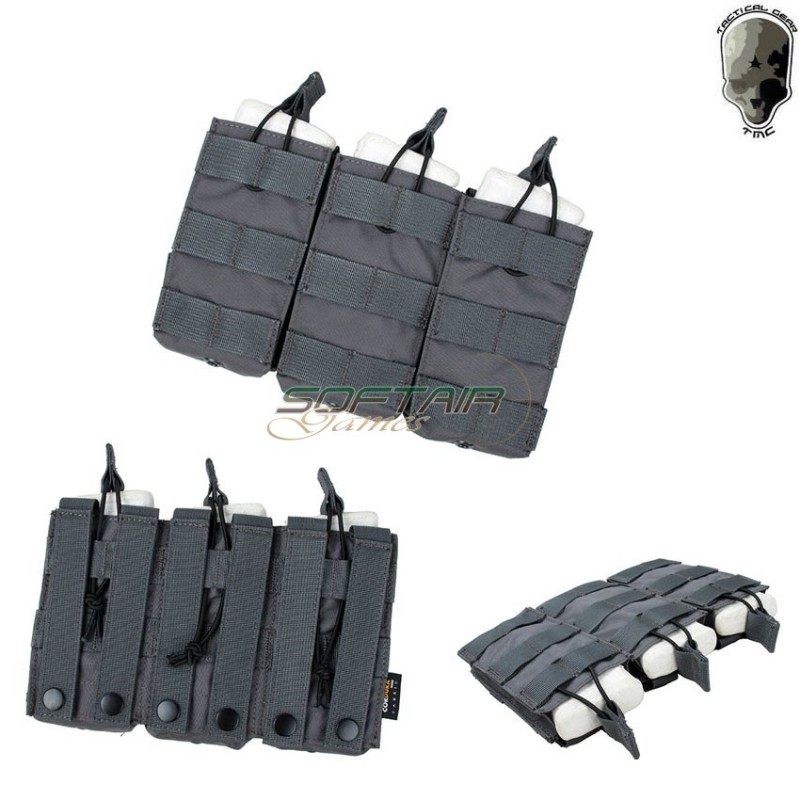 Triple Fast Magazines Pouch 5.56 Wolf Grey Tmc (tmc-2971-wg)