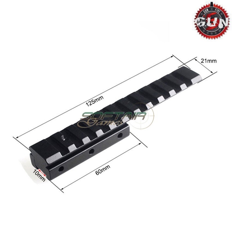 Estensione Dovetail Weaver Da 11mm A 20mm Gun Five (gf-011)