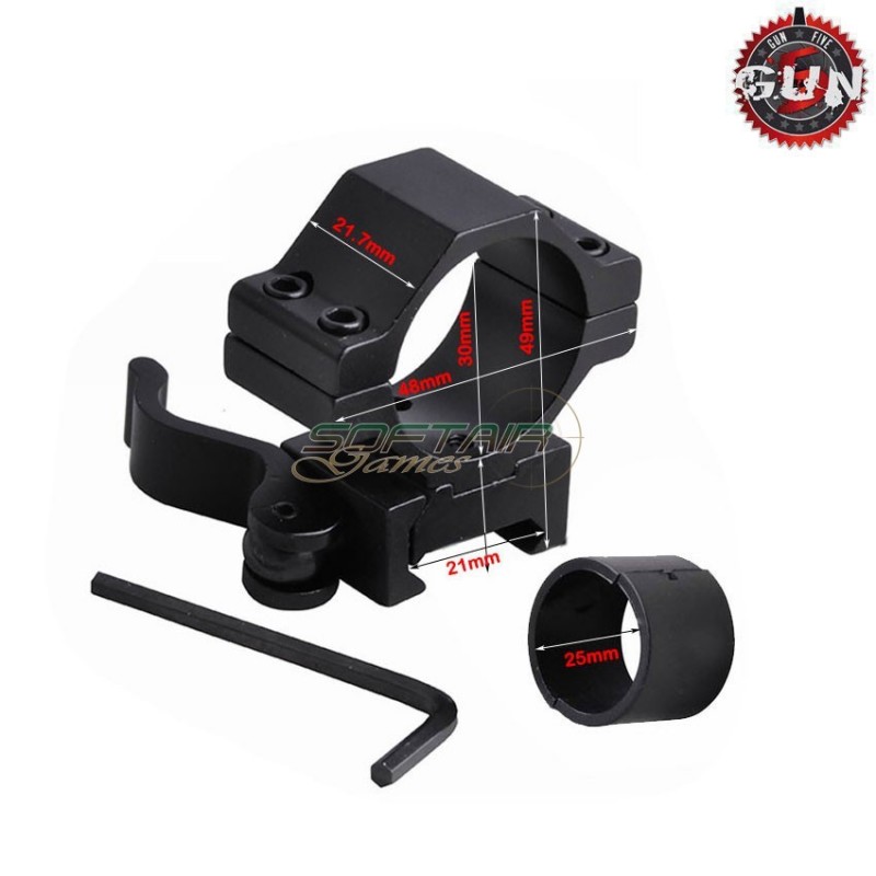 Anello Mount Ottica/dot 30mm/25mm Qd Gun Five (gf-023)