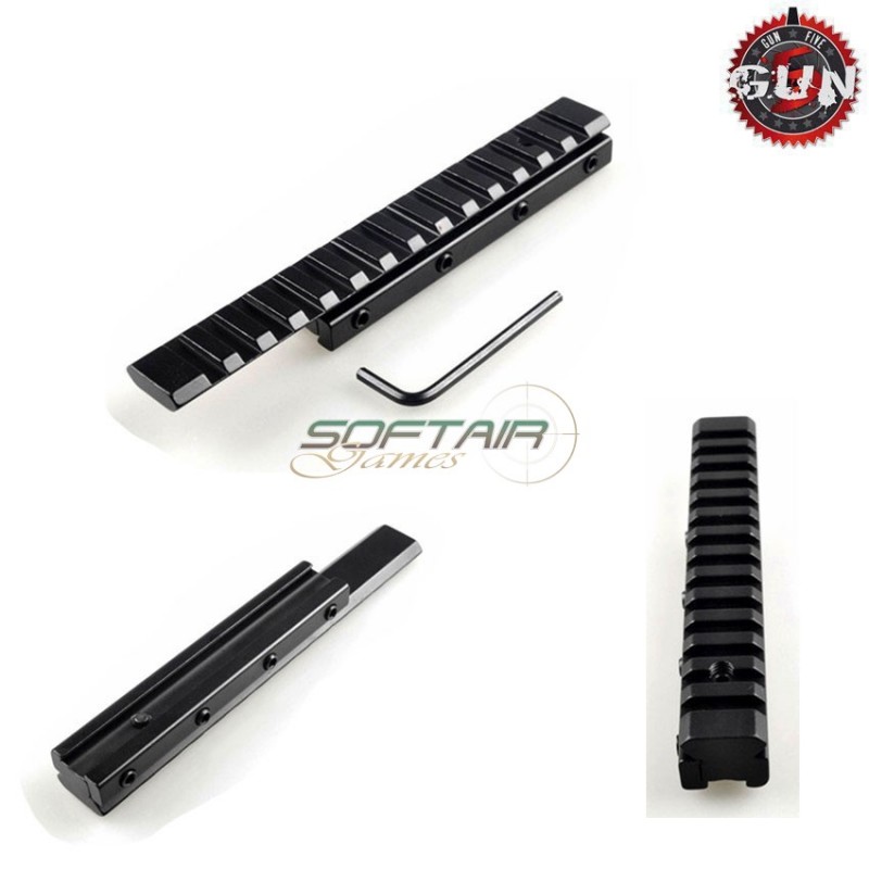 Weaver Type 2 Dovetail Extension From 11mm To 20mm Gun Five (gf-038-bk)