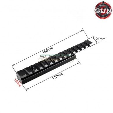 Weaver Type 2 Dovetail Extension From 11mm To 20mm Gun Five (gf-038-bk)