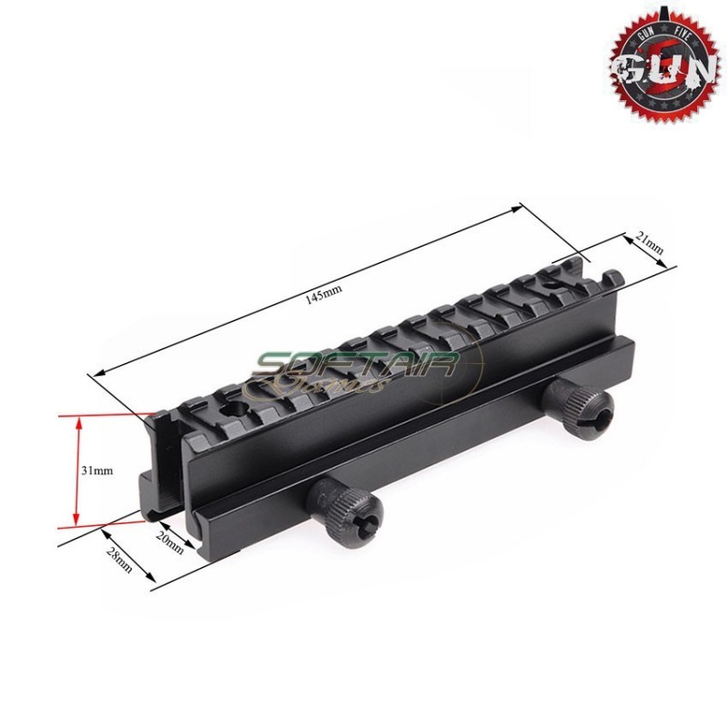 Flat Top Slitta Di Rialzo Da 31mm Long Gun Five (gf-069) Flat Top Slitta Di Rialzo Da 31mm Long Gun Five (gf-069)