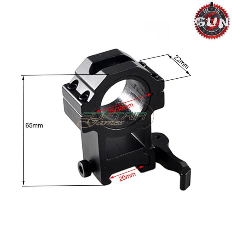 Anello Type 3 Mount Ottica/dot 30mm/25mm Qd Gun Five (gf-073)