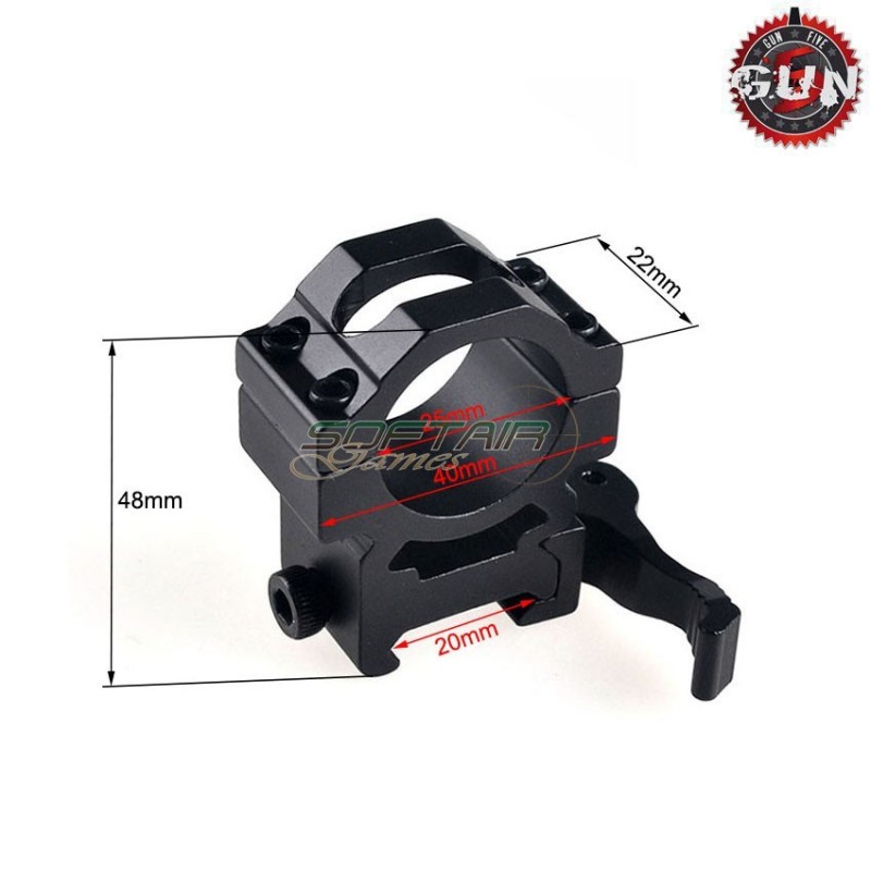 Ring Type 2 Mount Scope/dot 25mm Qd Gun Five (gf-075)