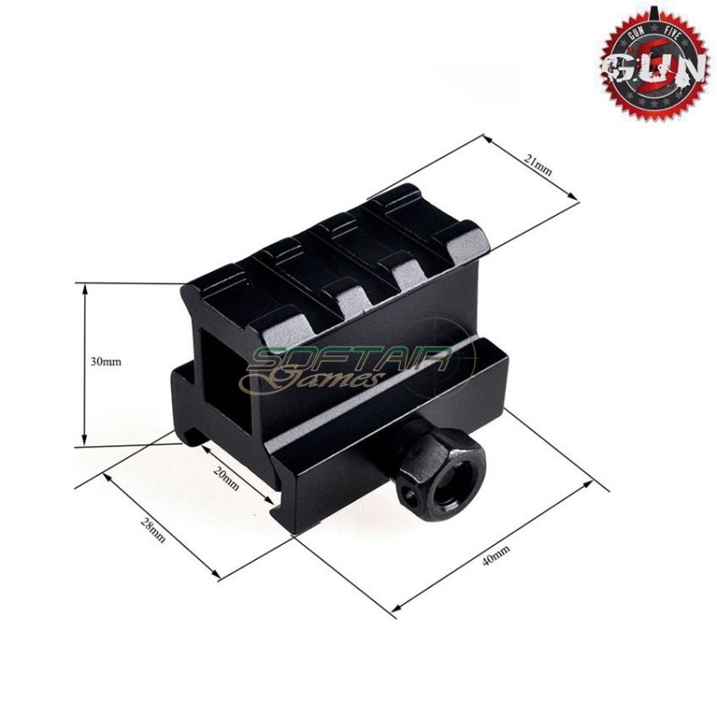 Flat Top Rise 30mm Short Rail Gun Five (gf-076) Flat Top Rise 30mm Short Rail Gun Five (gf-076)