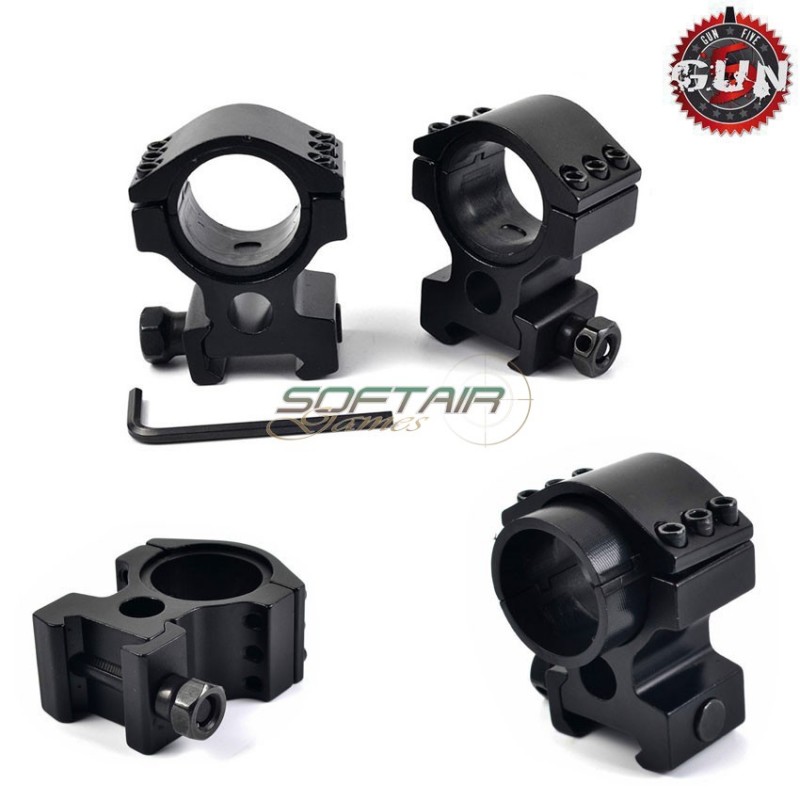 Set 2 Anelli 30mm/25mm Ottica Per 20mm Rail Gun Five (gf-120)