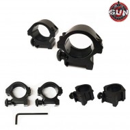 Set 2 Lows Rings 25mm For 20mm Rail Gun Five (gf-132)