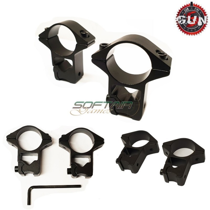 Attacchi 25mm Weaver Alti Per Slitte 11mm Gun Five (gf-m2007)