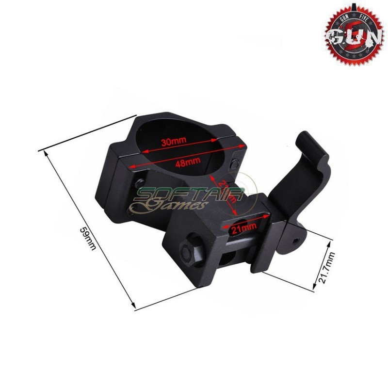Anello Type 2 Mount Ottica/dot 30mm/25mm Qd Gun Five (gf-071)