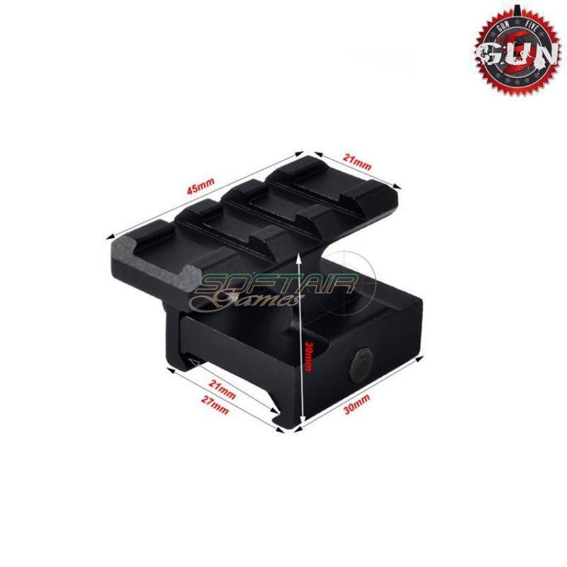 Flat Top Slitta Di Rialzo Da 30mm Short Type 2 Gun Five (gf-198)