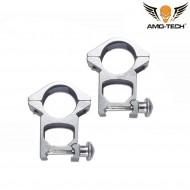 Set 2 Anelli Silver 25mm Alti Pro Per 20mm Rail Amo-tech® (amt-153-sv)