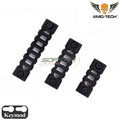 Milsim Realistic Set 3 Slitte Keymod Black 3/5/7 Slots Amo-tech® (amt-236-bk)