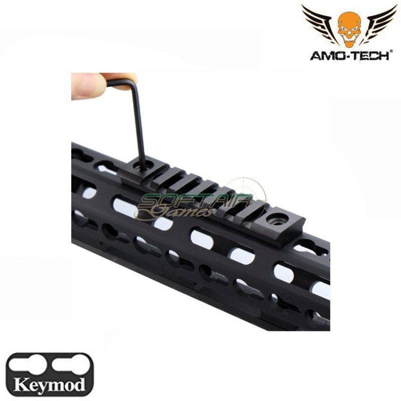 Milsim Realistic Set 3 Slitte Keymod Black 3/5/7 Slots Amo-tech® (amt-236-bk)