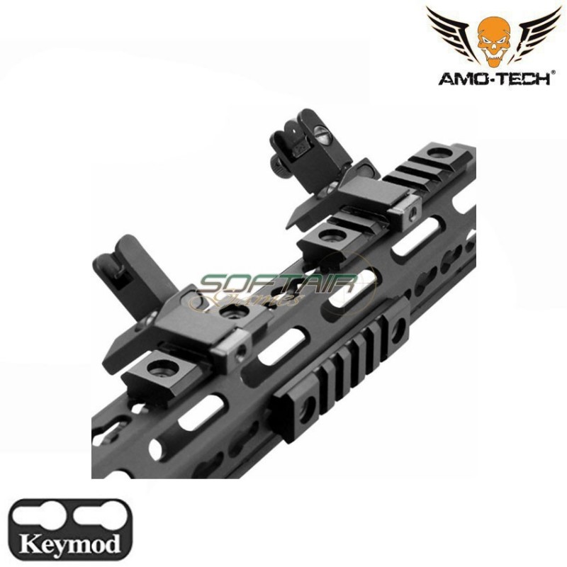 Milsim Realistic Set 3 Rails Keymod Black 3/5/7 Slots Amo-tech® (amt-236-bk)