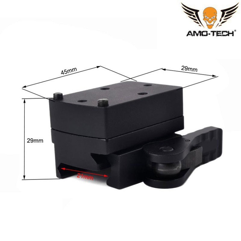 Milsim Realistic Mount Tri Type Rmr Black Amo-tech® (amt-250-bk)