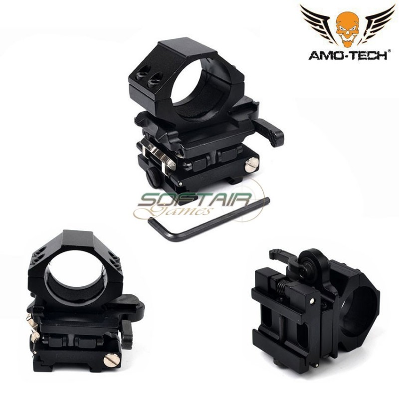 High Pro 30mm Flip-up Mount Qd Et Type Amo-tech® (amt-269-bk)