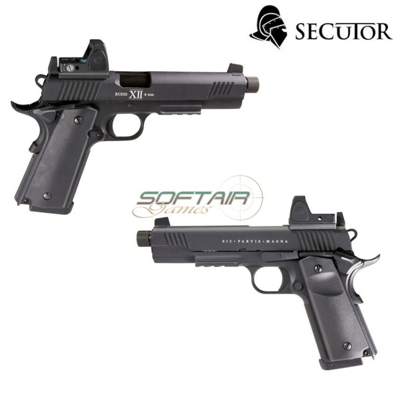 Co2 Pistol Rudis Magna Xii 1911 Black W/red Dot Secutor (sr-sar0027)