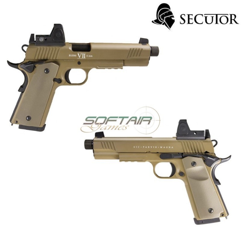 Co2 Pistol Rudis Magna Vii 1911 Tan W/red Dot Secutor (sr-sar0028) Co2 Pistol Rudis Magna Vii 1911 Tan W/red Dot Secutor (sr-sar0028)