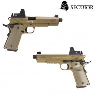 Pistola A Co2 Rudis Magna Vii 1911 Tan C/red Dot Secutor (sr-sar0028)
