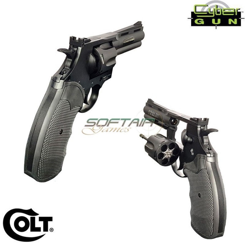 Pistola A Co2 Revolver Black Python 357 4 Pollici Colt Cybergun (180310)
