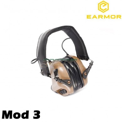 M31 Mod3 Cuffie Tactical Hearing Protection Ear-muff Coyote Brown Earmor (ea-m31-cb-mod3)