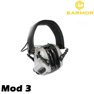 M31 Mod3 Cuffie Tactical Hearing Protection Ear-muff Grey Earmor (ea-m31-gy-mod3)