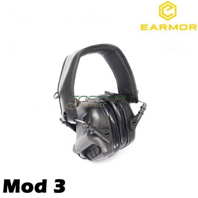 M31 Mod3 Cuffie Tactical Hearing Protection Ear-muff Black Earmor (ea-m31-bk-mod3)