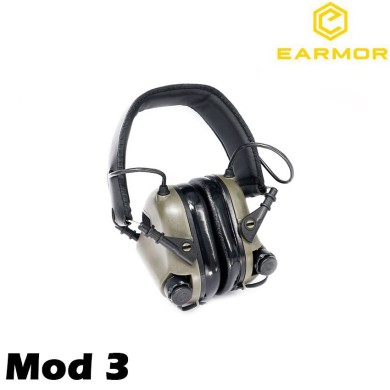 M31 Mod3 Cuffie Tactical Hearing Protection Ear-muff Foliage Green Earmor (ea-m31-fg-mod3)
