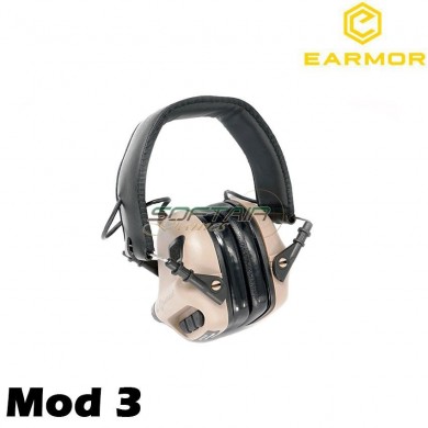 M31 Mod3 Cuffie Tactical Hearing Protection Ear-muff Tan Earmor (ea-m31-tn-mod3)