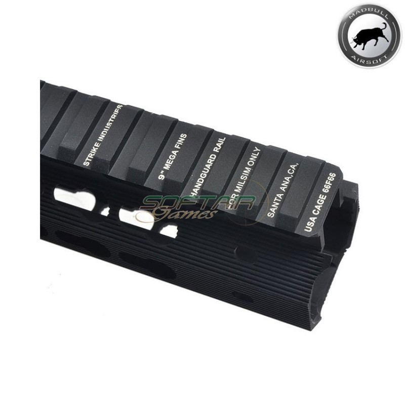 Strike Industries 9" Mega Fins Keymod Handguard Rail Black Madbull (mb-megafins-09)