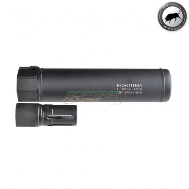 Echo1 Mk1 Sr556 6.75" Black Silencer & Flash Hider Madbull (mb-sr556-675-bk)