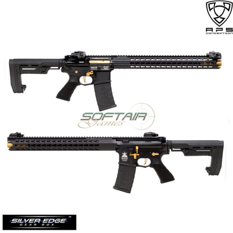 Fucile Elettrico Blowback Black C/gold Asr118 Rs-2 Boar Aps (aps-ap-118-b)