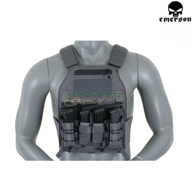 Velcro Triple Panel 5.56/9mm Wolf Grey For Vest 419/420 Type Emerson (em9337wg)