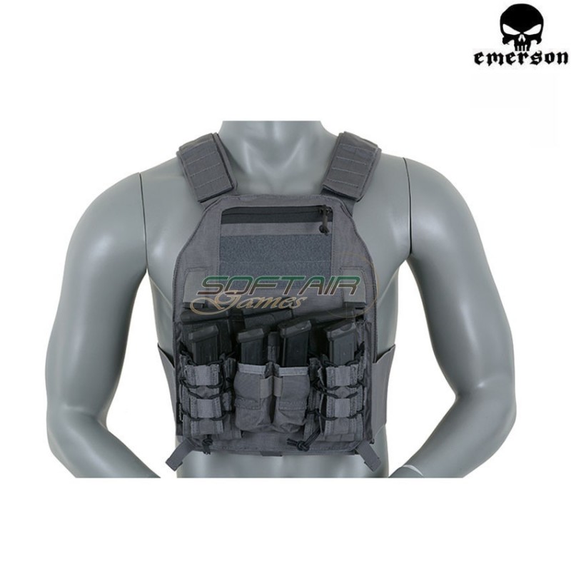 Pannello Velcro Triplo 5.56/9mm Wolf Grey Per Vest 419/420 Type Emerson (em9335wg)