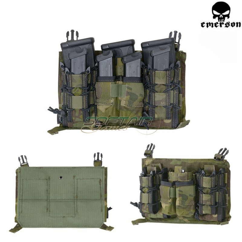 Pannello Velcro Triplo 5.56/9mm Multicam® Tropic Genuine Usaper Vest 419/420 Type Emerson (em9335mctp)