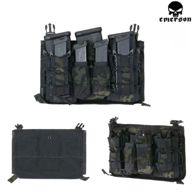 Pannello Velcro Triplo 5.56/9mm Multicam® Black Genuine Usa Per Vest 419/420 Type Emerson (em9335mcbk)