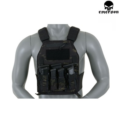 Velcro Triple Panel 5.56/9mm Multicam® Black Genuine Usa For Vest 419/420 Type Emerson (em9335mcbk)