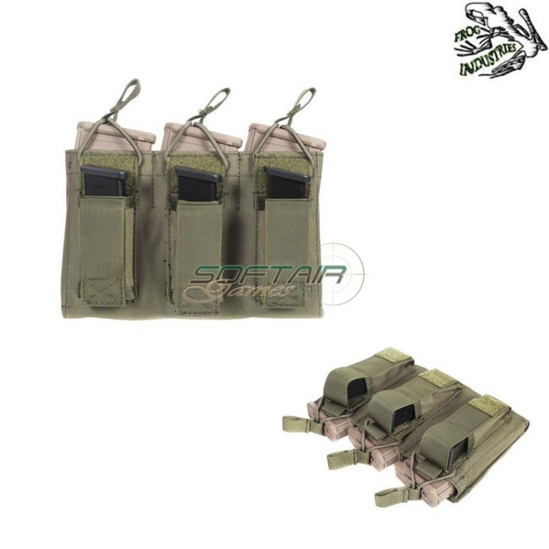 Combo Triple Pouch 5.56/9mm Olive Drab Frog Industries® (fi-m51613057-od)