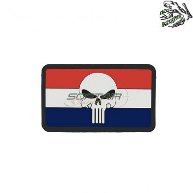 Patch 3d Pvc Skull Flag Netherlands Color Frog Industries® (fi-skull-flag-ned)