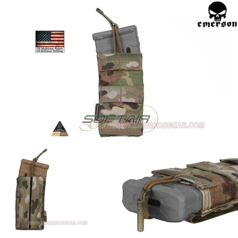 Single 5.56 Open Top Magazine Pouch Multicam® Genuine Usa Emerson (em6353mc)