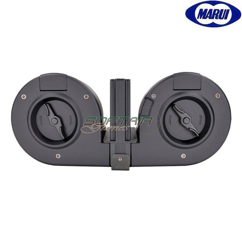 トイガン Twin Drum Magazine 1200 shots Tokyo Marui 1200 Round M4 AEG Twin Drum Magazine - (Black
