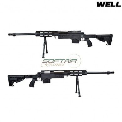 Fucile A Molla Msr Folding Type Sniper Rifle Bolt Action Black Well (mb4412b)