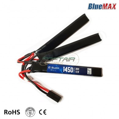 Lipo Battery Mini Tamiya Connector 11.1v X 1450mah 30c Cqb Type Bluemax-power® (bmp-11.1x1450-cqb)