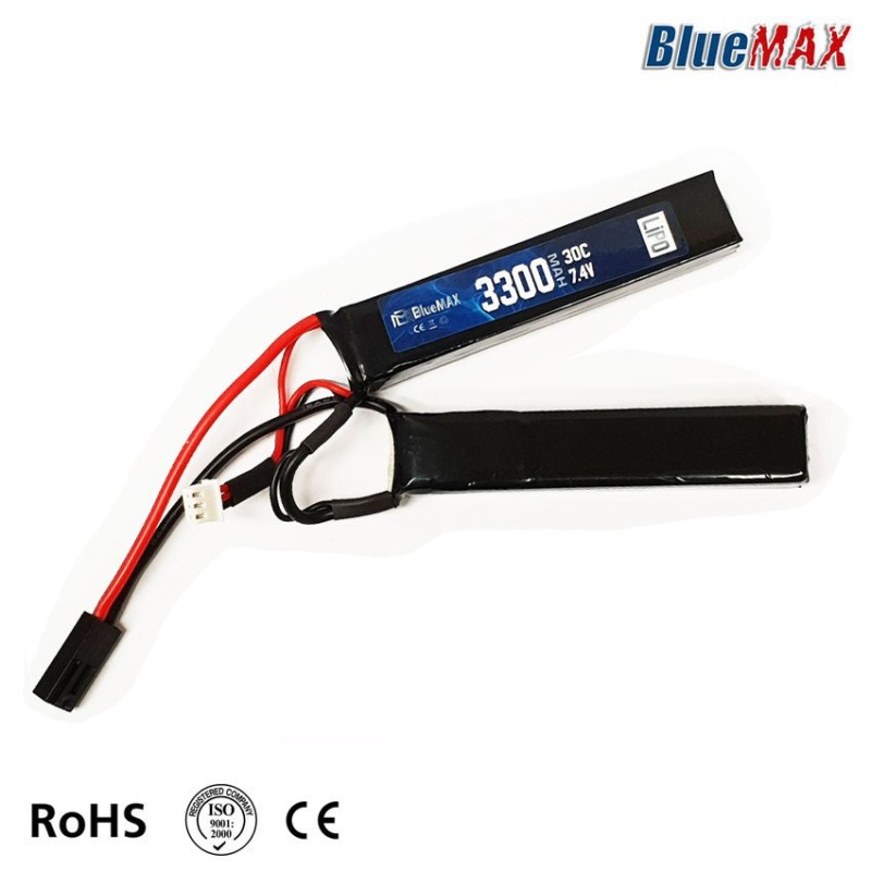 Lipo Battery Mini Tamiya Connector 7.4v X 3300mah 30c Cqb Type Bluemax-power® (bmp-7.4x3300-cqb) Lipo Battery Mini Tamiya Connector 7.4v X 3300mah 30c Cqb Type Bluemax-power® (bmp-7.4x3300-cqb)