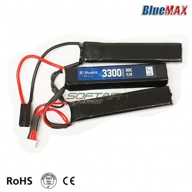 Lipo Battery Mini Tamiya Connector 11.1v X 3300mah 30c Cqb Type Bluemax-power® (bmp-11.1x3300-cqb)