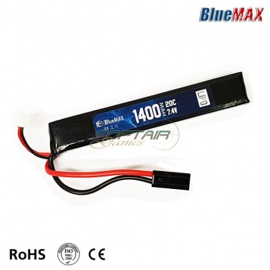 Batteria Lipo Connettore Mini Tamiya 7.4v X 1400mah 20c Stick Type Bluemax-power® (bmp-7.4x1400-stick)