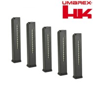 Set 5 Hi-caps Magazines 420bb W/dummy Bullets Black For Ump Ufc/h&k/ares Umarex (um-mg-007-5)
